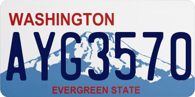 WA license plate AYG3570