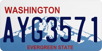 WA license plate AYG3571