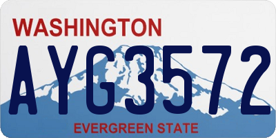 WA license plate AYG3572