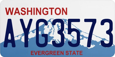 WA license plate AYG3573