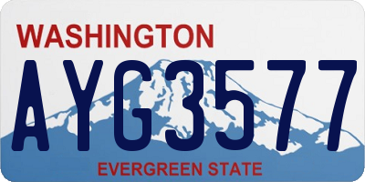 WA license plate AYG3577