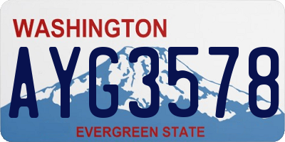 WA license plate AYG3578