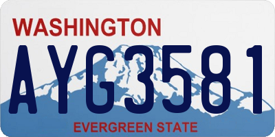 WA license plate AYG3581