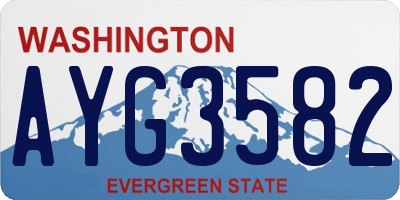 WA license plate AYG3582
