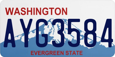 WA license plate AYG3584