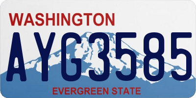WA license plate AYG3585