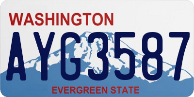 WA license plate AYG3587