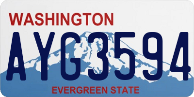 WA license plate AYG3594