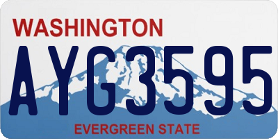 WA license plate AYG3595