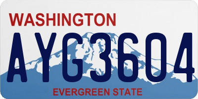 WA license plate AYG3604