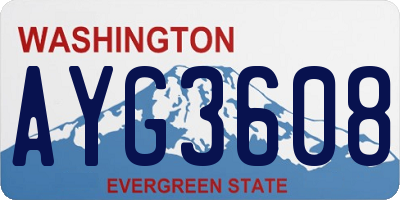 WA license plate AYG3608