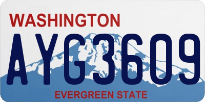 WA license plate AYG3609