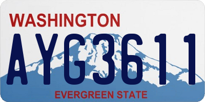 WA license plate AYG3611