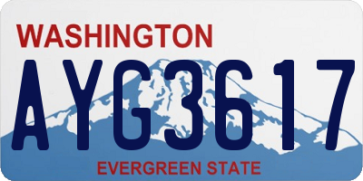 WA license plate AYG3617