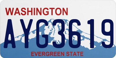 WA license plate AYG3619