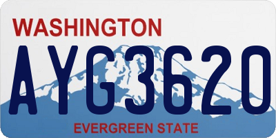 WA license plate AYG3620