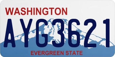 WA license plate AYG3621
