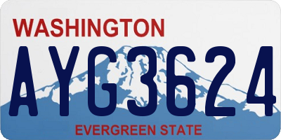 WA license plate AYG3624