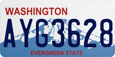 WA license plate AYG3628