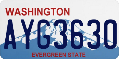 WA license plate AYG3630