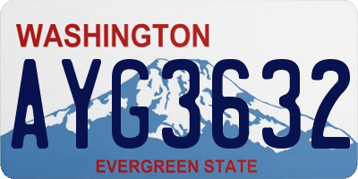WA license plate AYG3632
