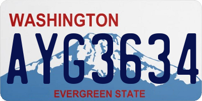WA license plate AYG3634