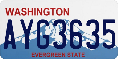 WA license plate AYG3635