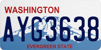 WA license plate AYG3638