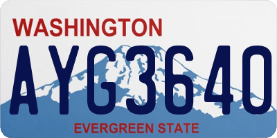 WA license plate AYG3640