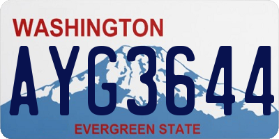 WA license plate AYG3644