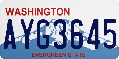 WA license plate AYG3645