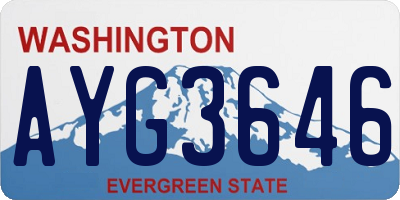 WA license plate AYG3646