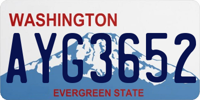 WA license plate AYG3652