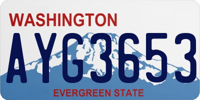 WA license plate AYG3653