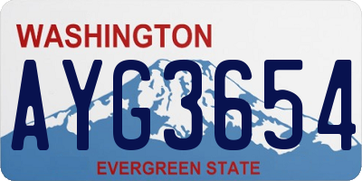 WA license plate AYG3654