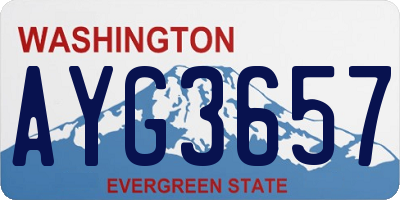WA license plate AYG3657