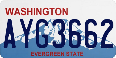 WA license plate AYG3662