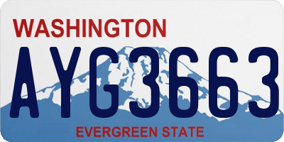 WA license plate AYG3663