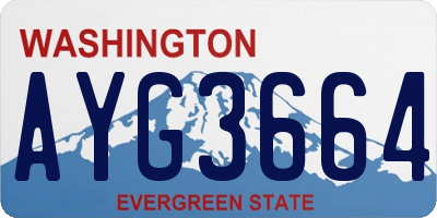 WA license plate AYG3664