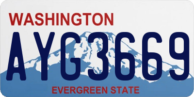 WA license plate AYG3669