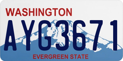 WA license plate AYG3671