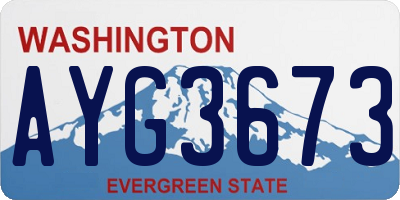 WA license plate AYG3673