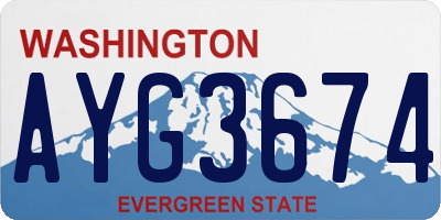 WA license plate AYG3674