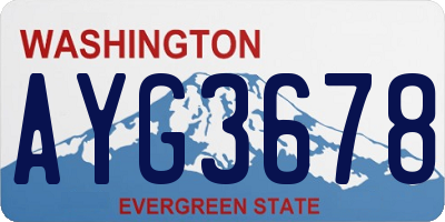 WA license plate AYG3678