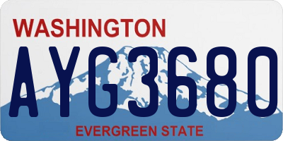 WA license plate AYG3680