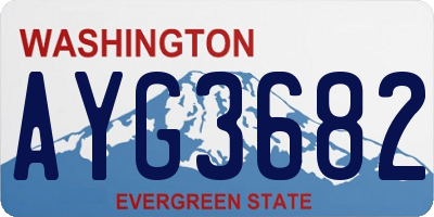 WA license plate AYG3682