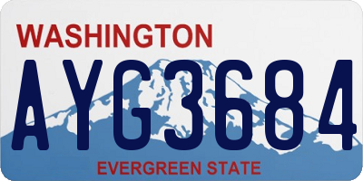 WA license plate AYG3684