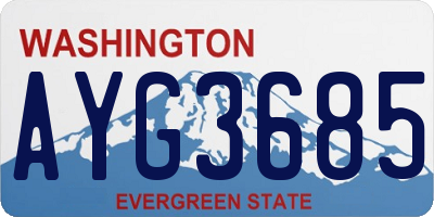WA license plate AYG3685