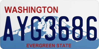 WA license plate AYG3686