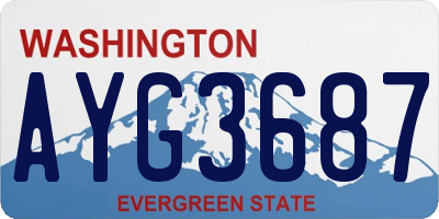 WA license plate AYG3687